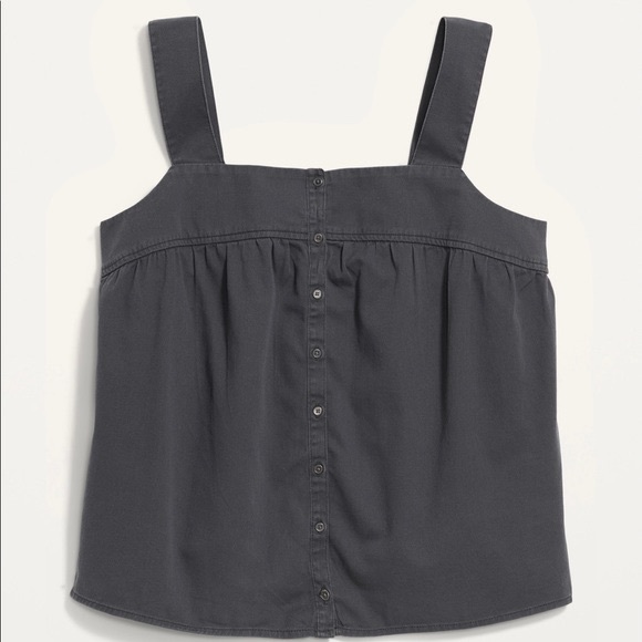 Button-front Twill Top - Picture 1 of 2